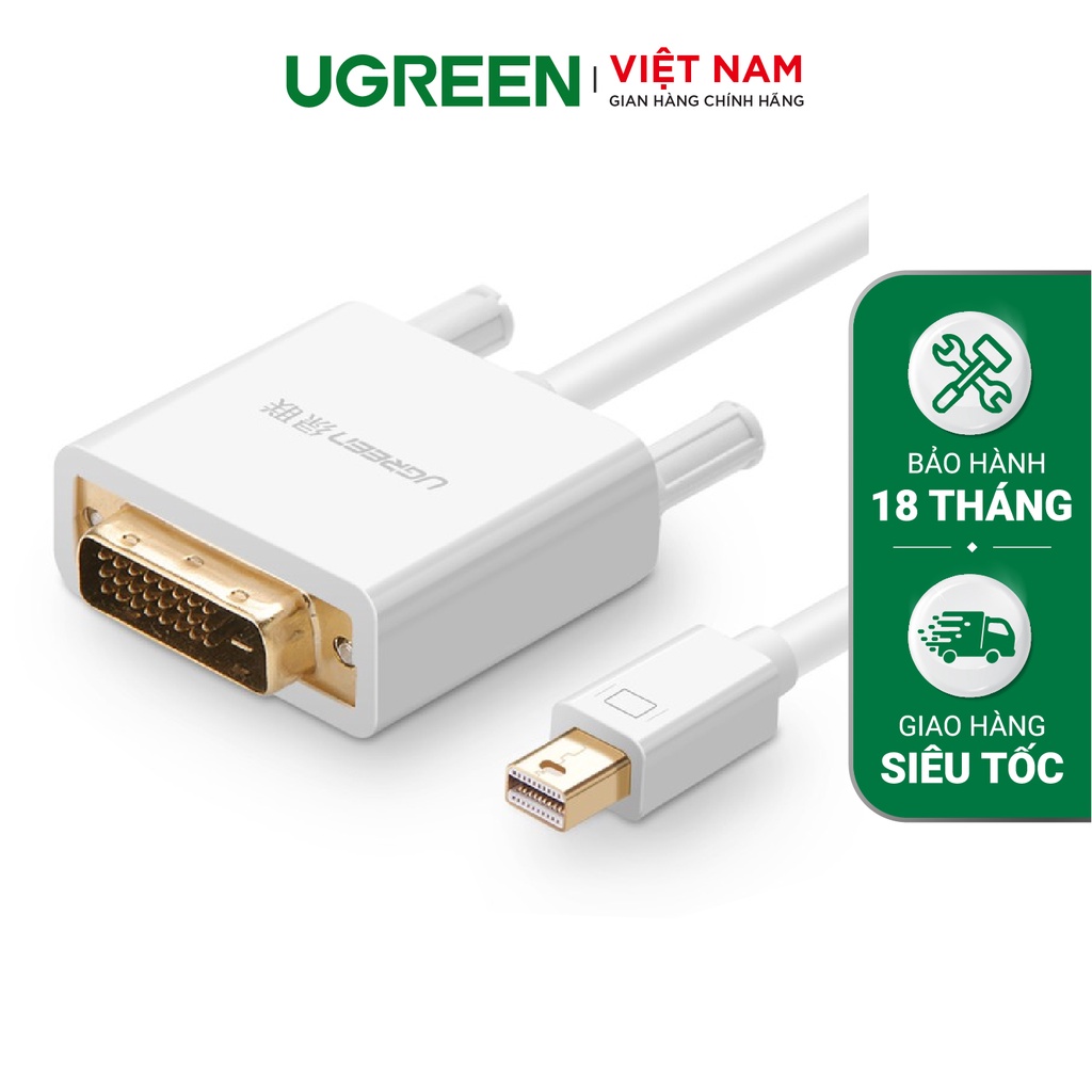 Cáp chuyển đổi mini DisplayPort to DVI-D  dài 3m UGREEN MD102 10425   - Hàng chính hãng