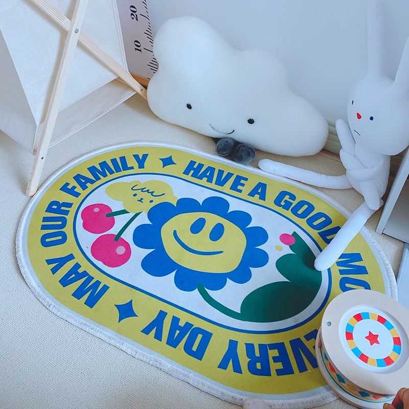 Thảm lót cửa chùi chân chống trượt họa tiết hoạt hình dễ thương