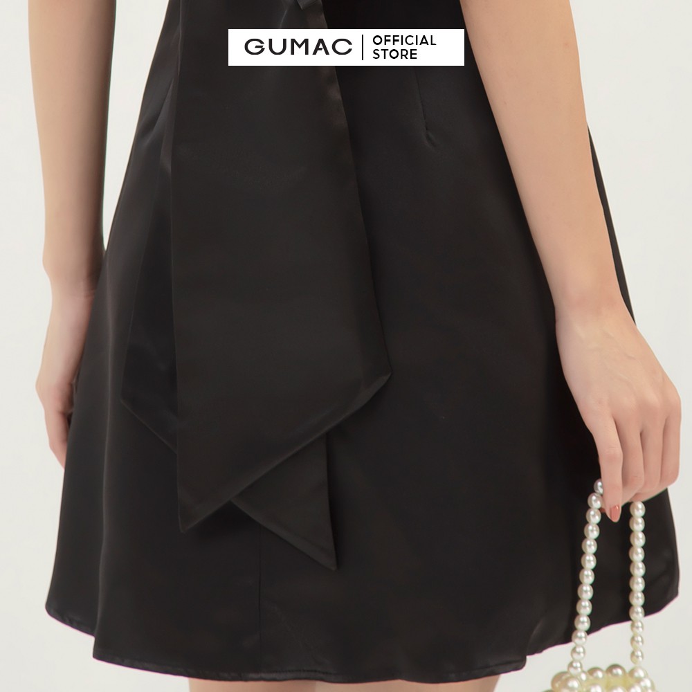 Đầm dự tiệc bẹt vai GUMAC thiết kế nhấn vai quyến rũ, màu đen đủ size DB383 | BigBuy360 - bigbuy360.vn