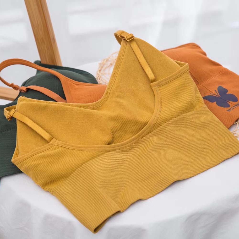 BUTTERFLY Áo Hai Dây Không Đường May Hình Chữ U Màu Dạ Quang