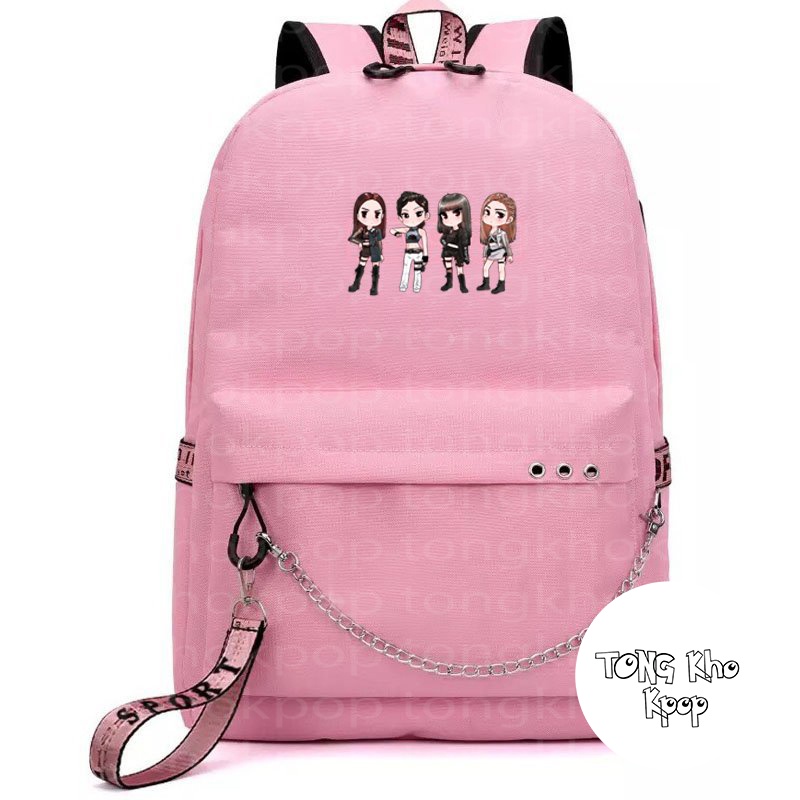 Balo thông minh ĐEN HỒNG in hình BLACK/PINK KILL THIS LOVE IDOL KPOP Thiết kế thông minh cặp sách đi học