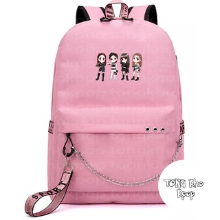 Balo thông minh đen hồng in hình black/pink kill this love idol kpop thiết kế thông minh cặp sách đi học