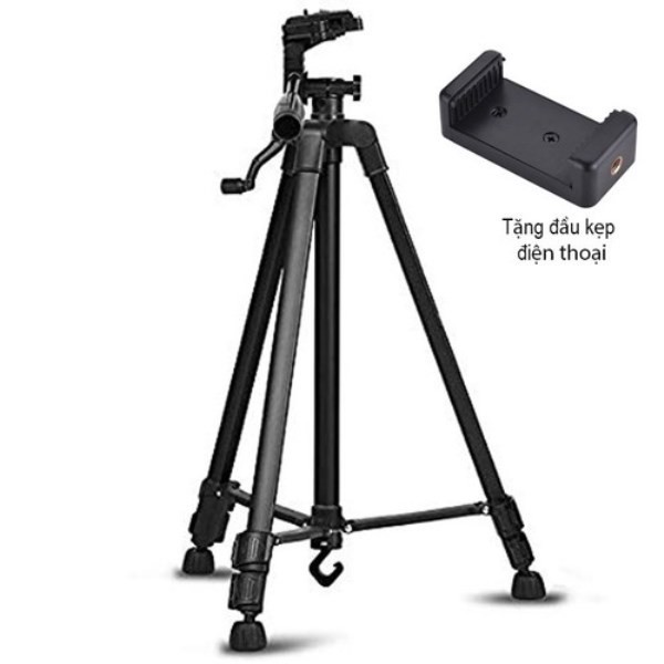 Chân Giá Đỡ Điện Thoại, Gậy chụp hình tripod 3366 cao 1m5 có tay cầm, tặng kẹp và túi, Dậy học online -  Fphone