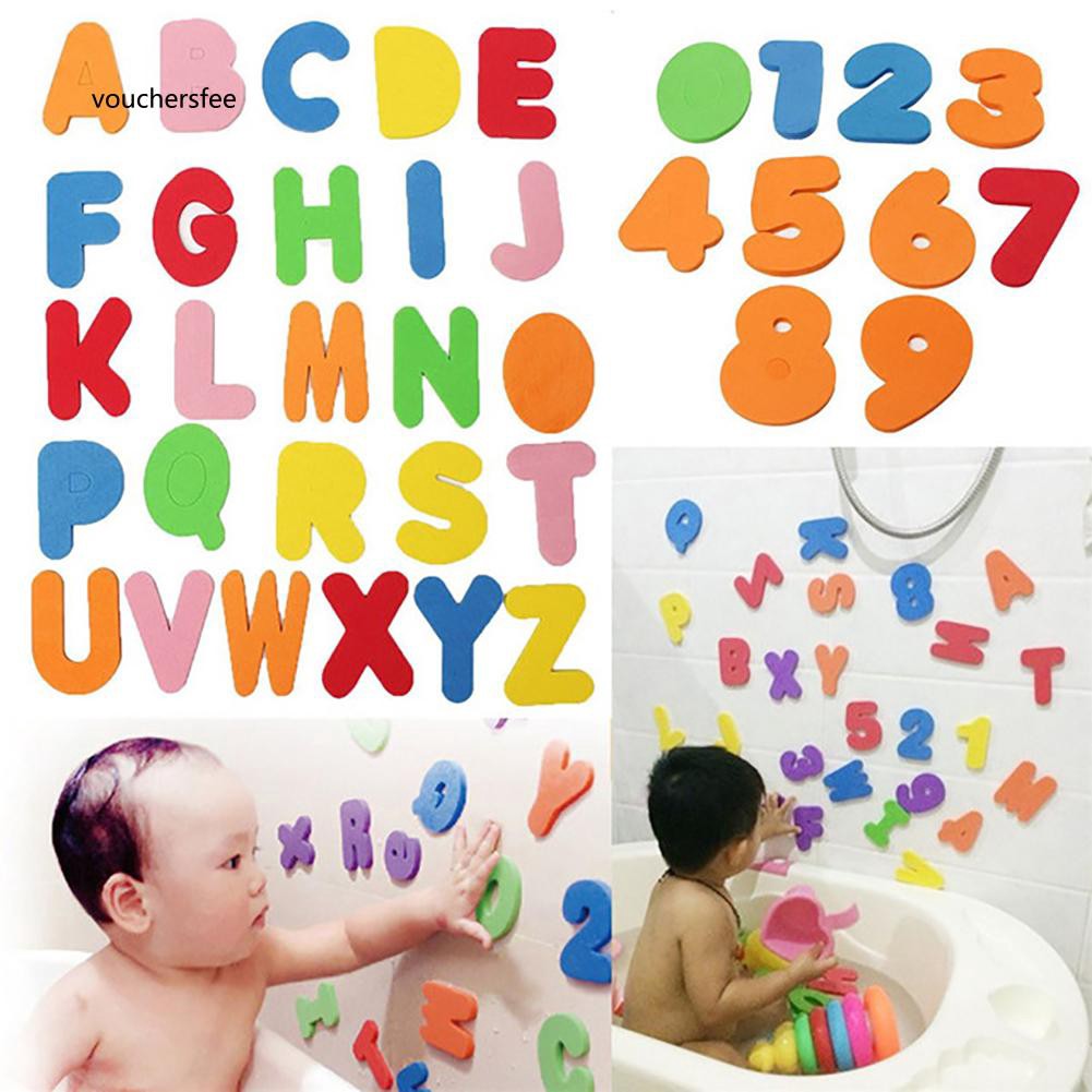 Set 36 chữ cái và số mút xốp cho nhà tắm trẻ em