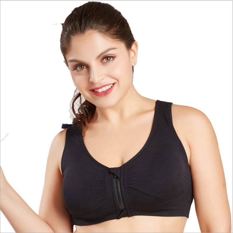 Áo Ngực Thể Thao Không Gọng Khóa Kéo Trước Plus size Chống Sốc Cho Nữ