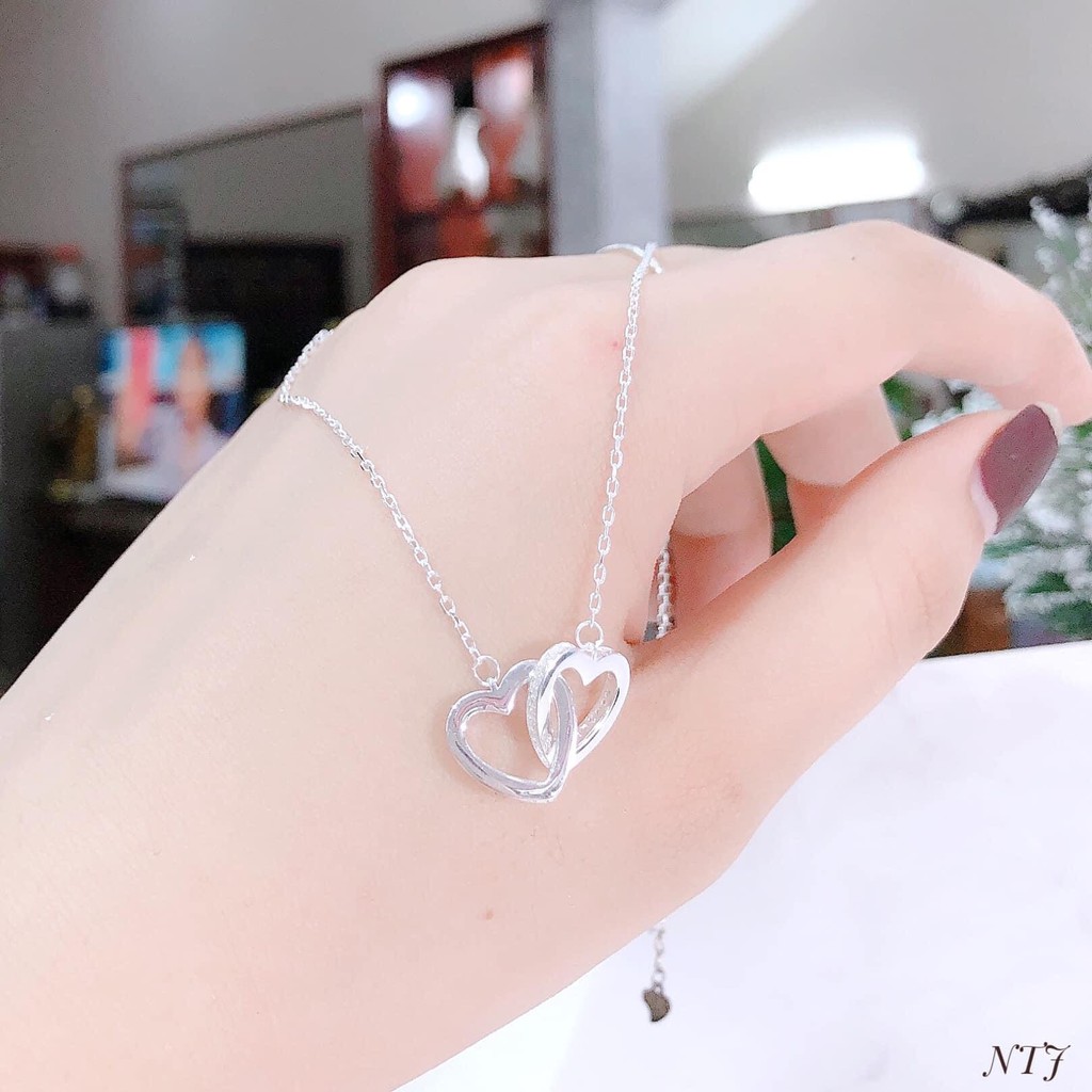 Dây Chuyền Bạc Nữ S925 Caobac Silver Hoạ Tiết Tim Lồng Tim Phong Cách Đơn Giản Tinh Tế