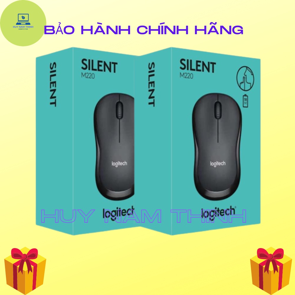 Chuột không dây LOGITECH M220 độ nhạy cao, giảm tiếng ồn, có nút on off tặng kèm pin chính hãng