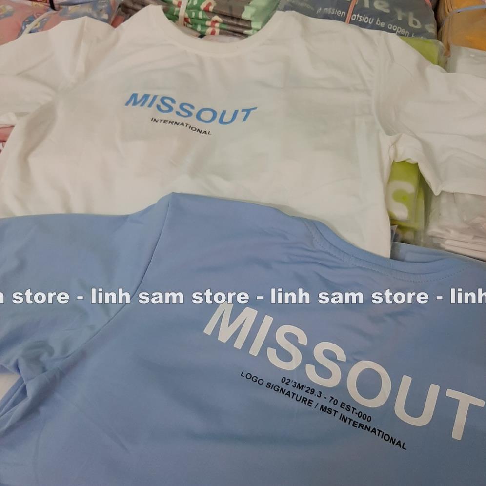 Áo thun nữ tay lỡ freesize phông form rộng dáng Unisex, mặc lớp, nhóm, cặp in chữ missout LOGO SIGN  ྇