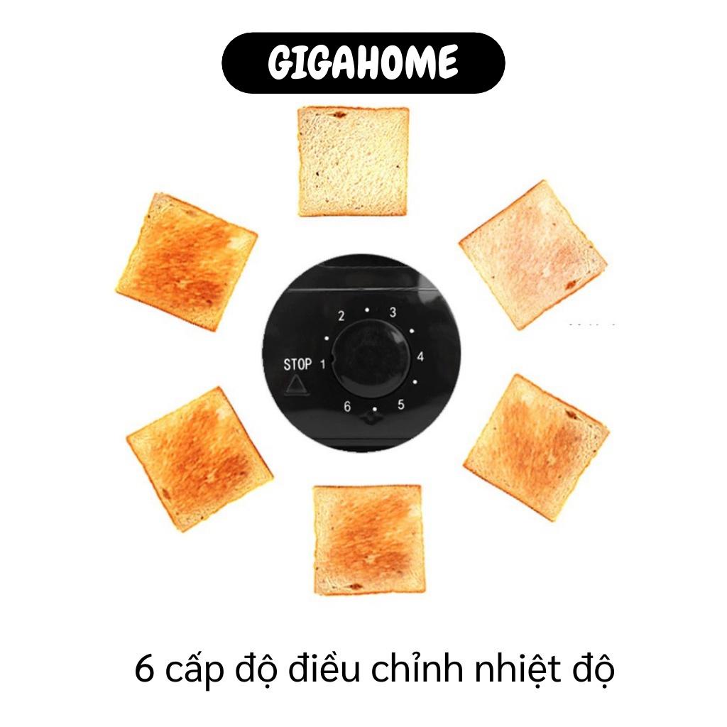 Máy Nướng Bánh GIGAHOME Máy Kẹp Nướng Làm Bánh Mì 2 Ngăn Thép Không Gỉ, Đế Chống Trượt 3803