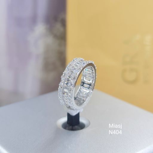Nhẫn xoàng full đá bạc Ý S925 MiASJ N404 nữ nạm đá cao cấp, sang trọng
