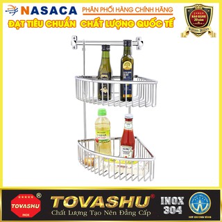 Kệ Lưới Góc 2 Tầng Treo Tovashu 304-G2T (Inox 304 - Bảo hành 20 năm)