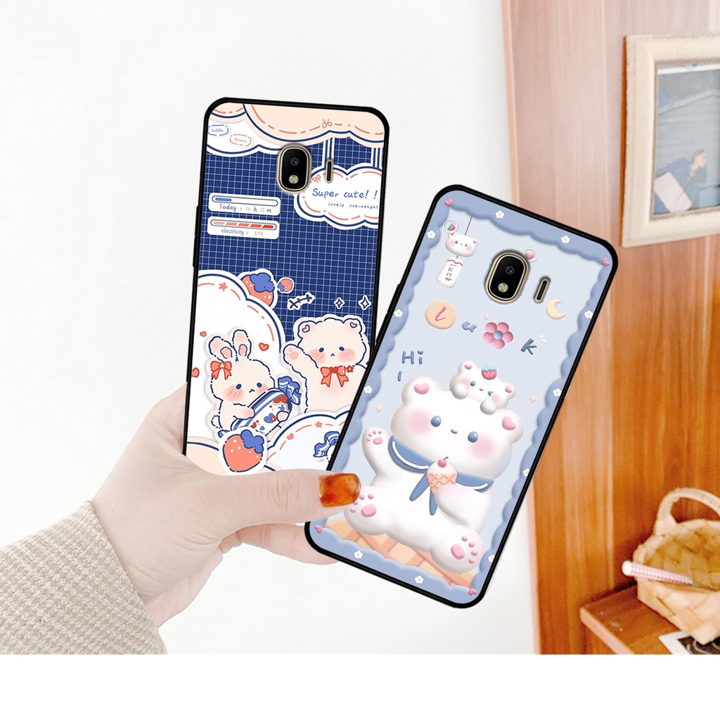 Ốp lưng Samsung J4 2018 in hình caro gấu thỏ dễ thương