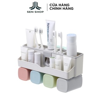 Dụng cụ treo bàn chải, kem đánh răng kèm 4 cốc 9207