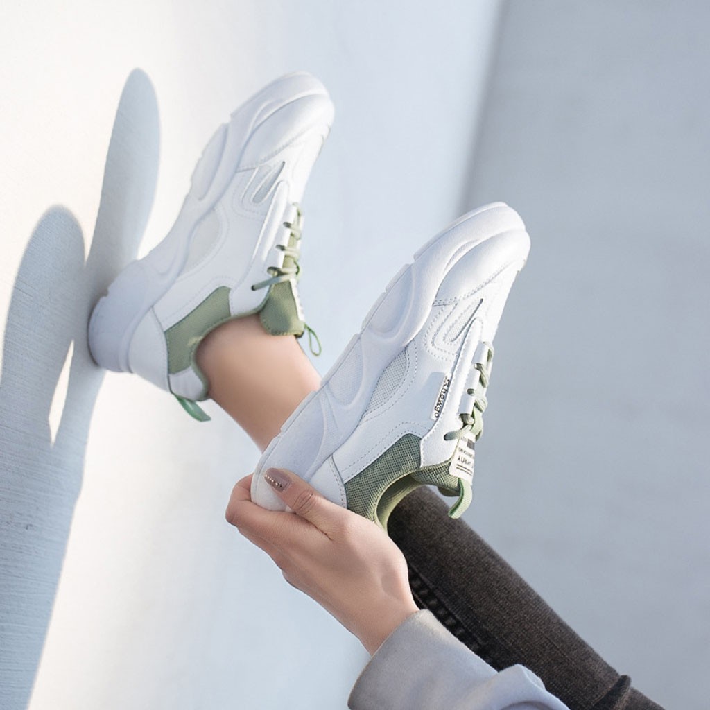 Giày Thể Thao Nữ [ HOT 2020 ] Giày Trắng Với Dây Buộc Nhiều Màu Phong Cách Cực Hot - G12 | BigBuy360 - bigbuy360.vn