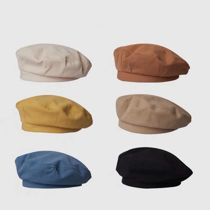 Mũ nồi vải cotton màu trơn phong cách vintage thời trang mùa đông cao cấp cho nam và nữ