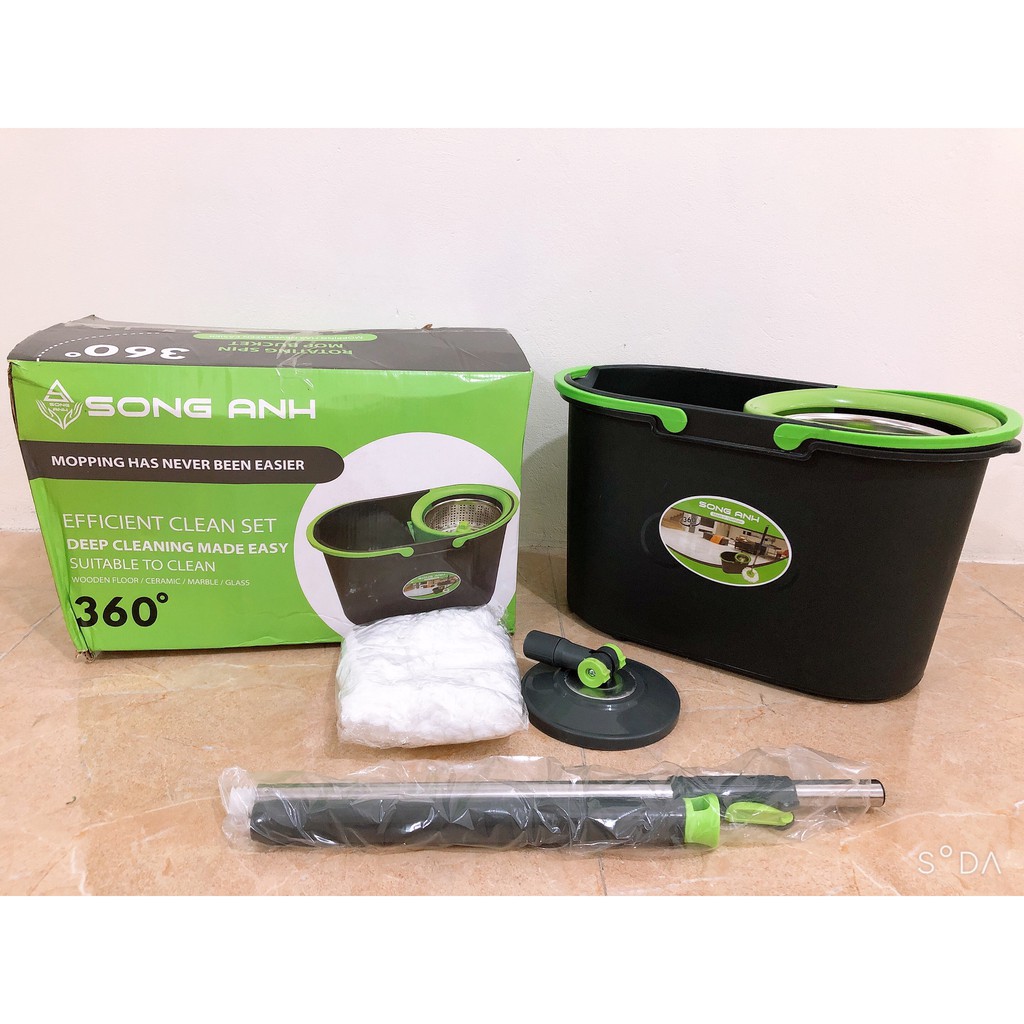 Bộ Chổi Lau Nhà Thông Minh Song Anh  Cao cấp xoay 360