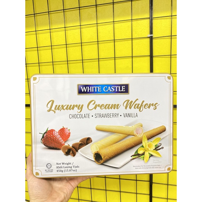 Bánh quế WHITE CASTLE hộp thiếc 450g