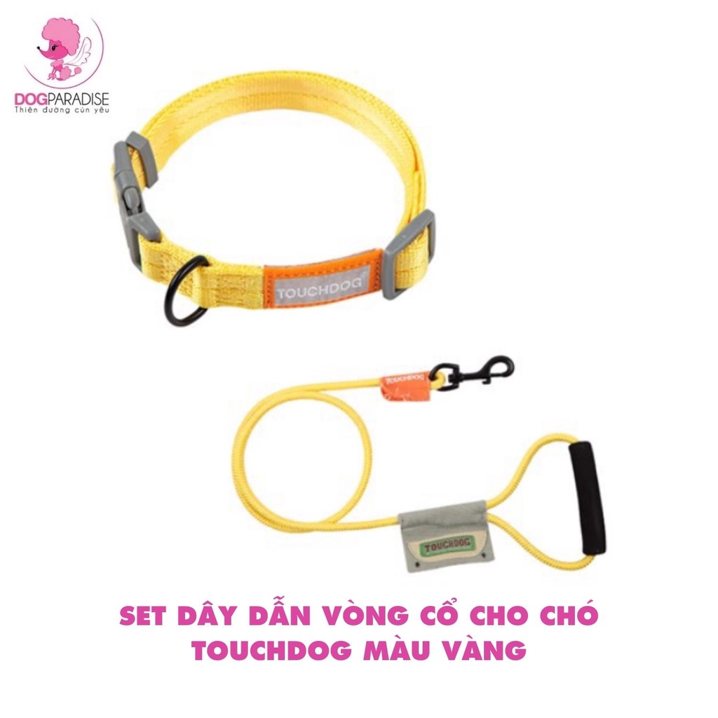 Set dây dẫn vòng cổ cho chó Touchdog chất liệu siêu chắc chắn nhiều màu sắc và kích cỡ đa dạng - Dog Paradise