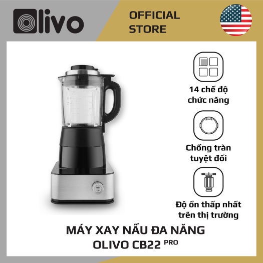Máy Làm Sữa Hạt Cao Cấp Olivo CB22 Pro - 14 Chức Năng - Xay Cực Êm - Vệ Sinh Khử Khuẩn Thông Minh - Thương Hiệu Mỹ