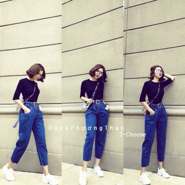 Quần bò kèm belt jean