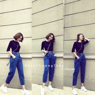 Quần bò kèm belt jean