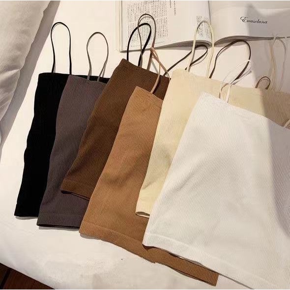 DUNEA Áo hai dây cố định có mút đệm ngực thời trang quyến rũ cho nữ