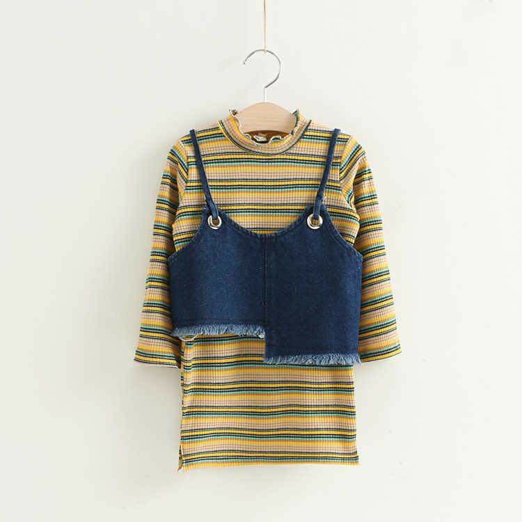 SALE❤Set váy sọc + yếm jean rời (có thể mặc phối riêng)