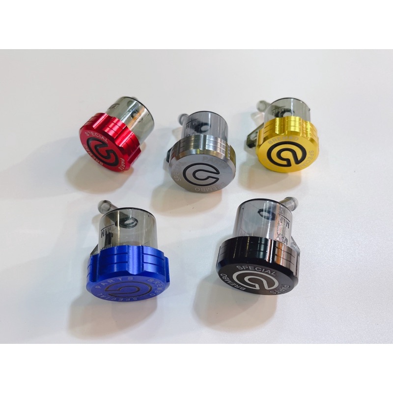 Bình dầu khói OBrembo nắp nhôm CNC đủ màu, gắn chế bình dầu trước và sau xe máy