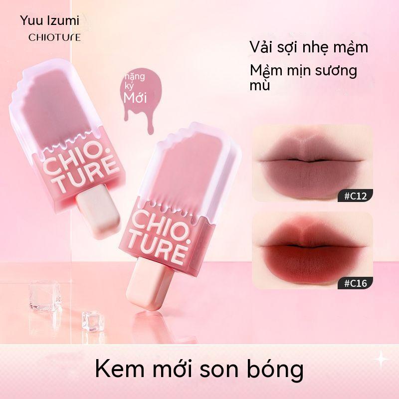 Son que kem Chioture Son Kem Màu Nhung Lì Làm Trắng Da Thiết Kế Hình Que Kem Chioture son môi son que kem
