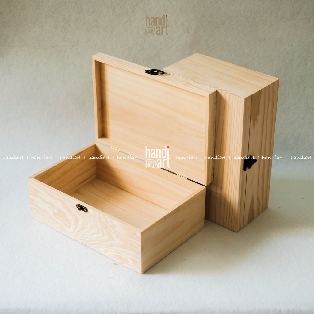Hộp gỗ chữ nhật, hộp nắp gỗ đựng đồ