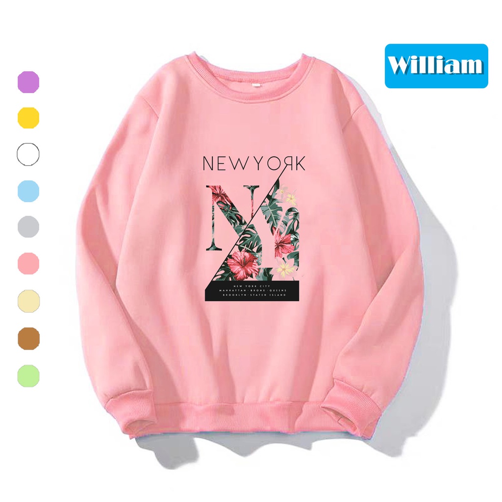 Áo sweater nam nữ in hình New York cực xịn chất nỉ dày dặn, hợp làm áo cặp William - DS172