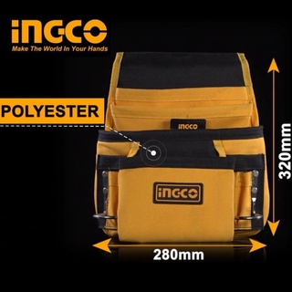 Túi đồ nghề dụng cụ túi đựng đeo hông Ingco HTBP01011 đa năng cơ khí, điện lạnh, công trình, vải polyester siêu bền bỉ
