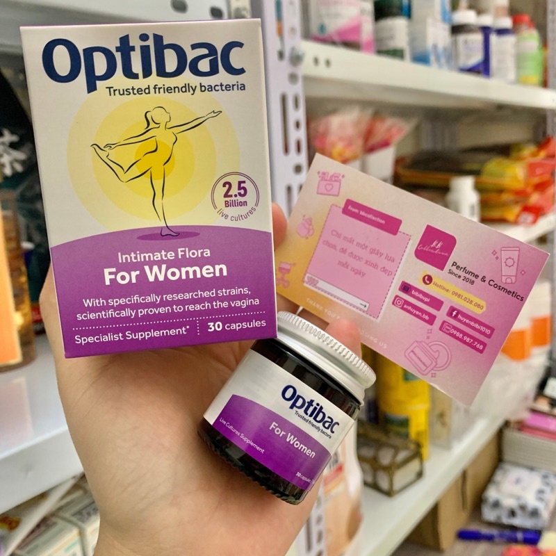 Optibac Tím - Men Vi Sinh Phụ Khoa, Chăm Sóc Vùng Kín, Lợi Khuẩn, Tăng Sức Đề Kháng (Hộp 30 viên/90 viên) [Chính Hãng]