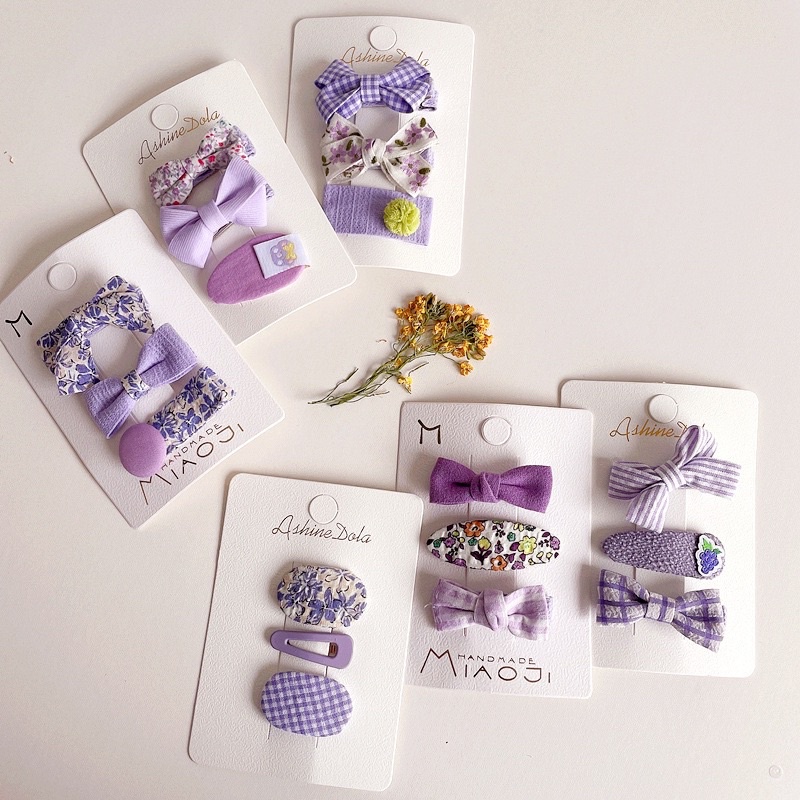 Set 3 Kẹp Tóc Style Màu Tím Xinh Xắn Cho Bé Gái - Phụ Kiện Tóc Cho Bé Yêu