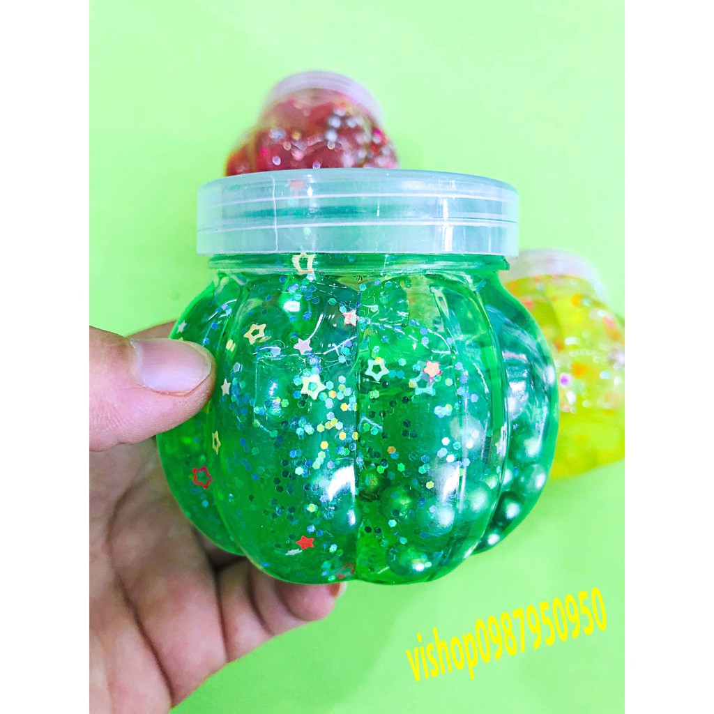  slime bí ngô ngọc trai - dạng mềm dẻo mã QBK98 Ssp16