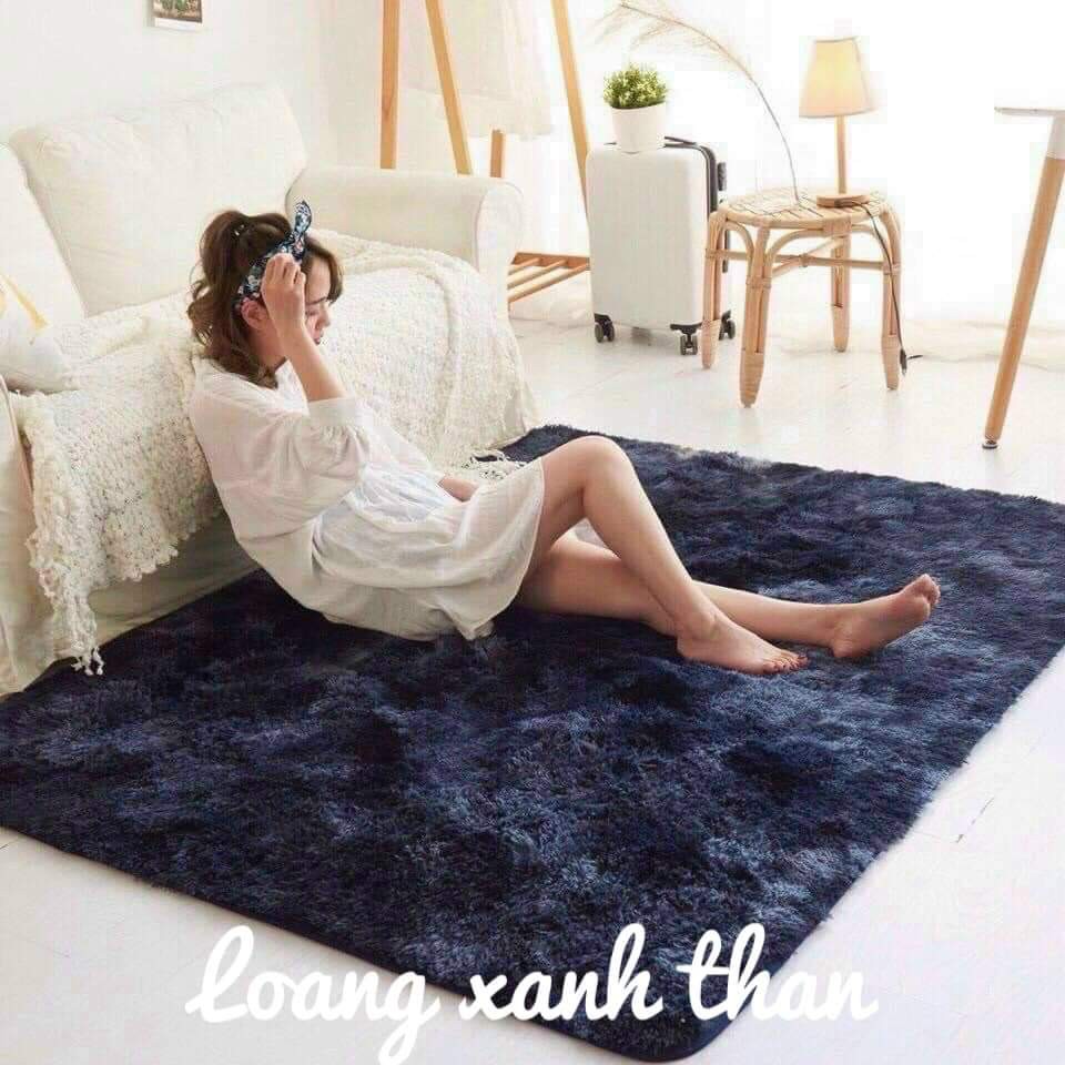 Thảm Lông Loang Trải Sàn Lông Dầy Hàng Đẹp ( Kích Thước 1m6 x 2m - Mặt Sau Chồng trơn trượt)