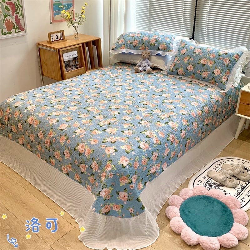 Set Ga Gối Cotton Chần Viền Bèo , Nhiều Hoạ Tiết_ shinbedding
