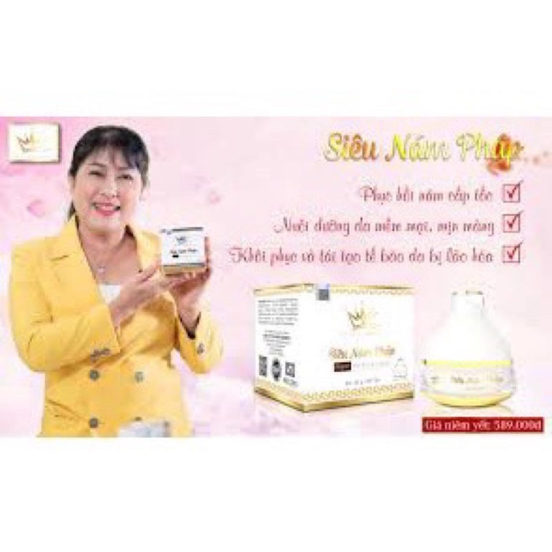 Kem face siêu nám pháp Cosmetics tặng kèm Serum linh chi