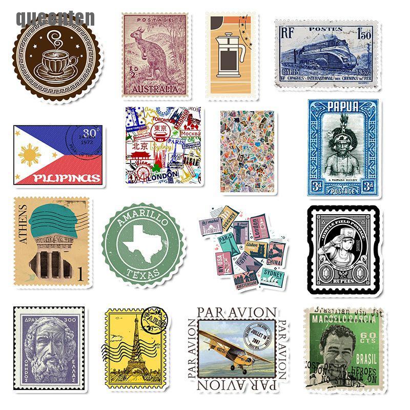 Set 50 nhãn dán trang trí vali/đàn guitar/laptop họa tiết graffiti