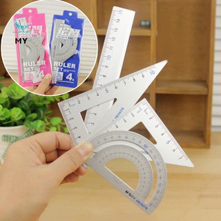 Bộ 4 thước vẽ bằng hợp kim nhôm đa chức năng