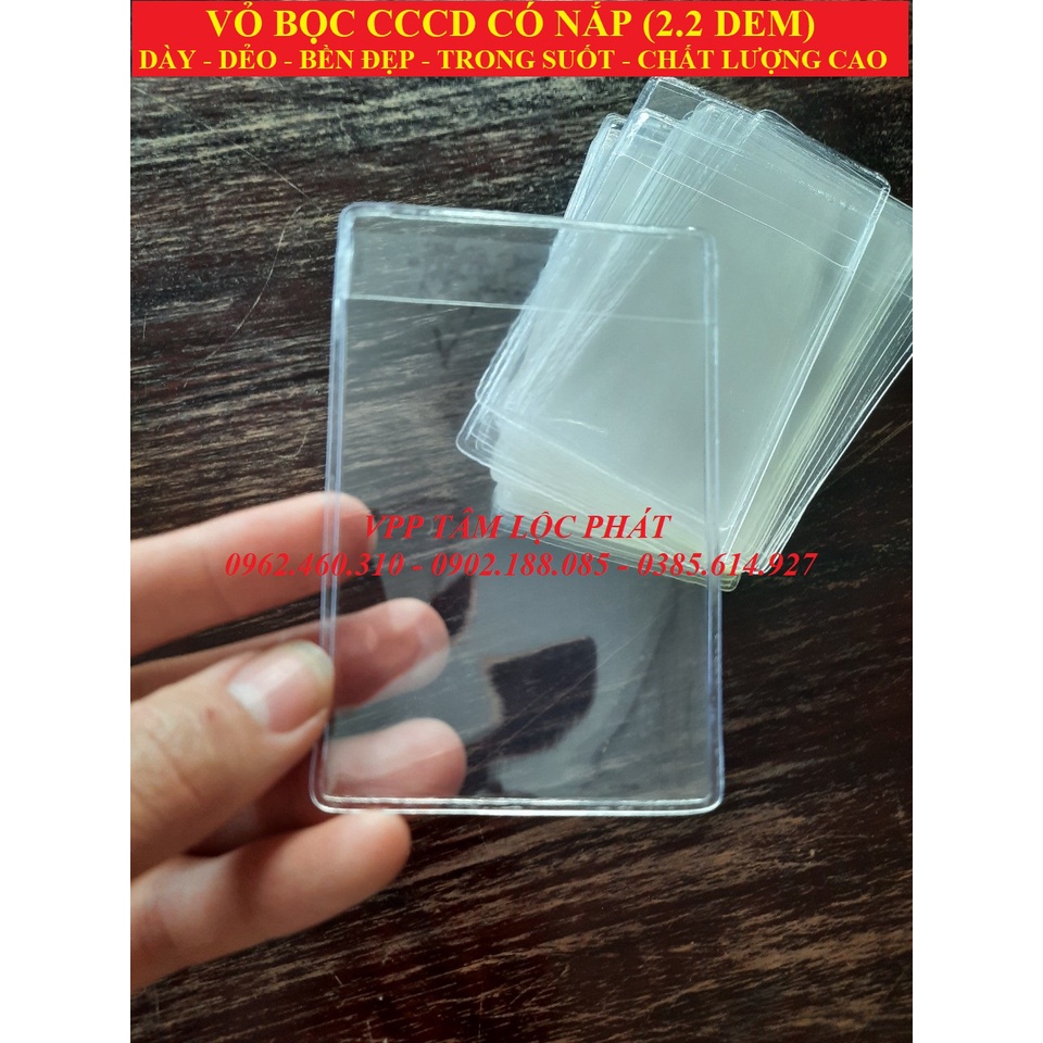 SỈ 100 Vỏ Bọc thẻ CCCD CÓ NẮP (2.2 DEM - HÀNG CAO CẤP) DÀY, DẺO, TRONG SUỐT  - XƯỞNG SẢN XUẤT