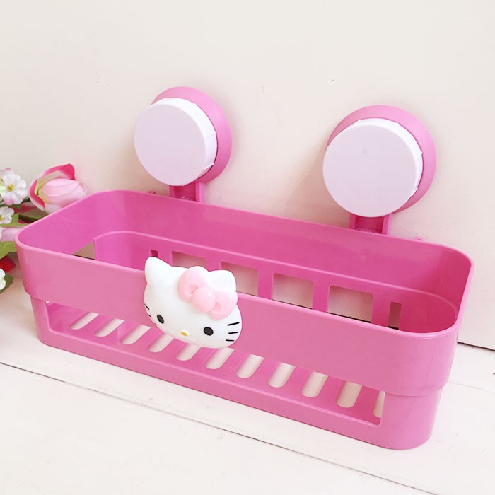 Hello Kitty Kệ Đựng Đồ Dùng Nhà Tắm Gắn Tường Hình Hello Kitty Màu Hồng