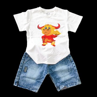Set  áo thun quần jean cho bé trai