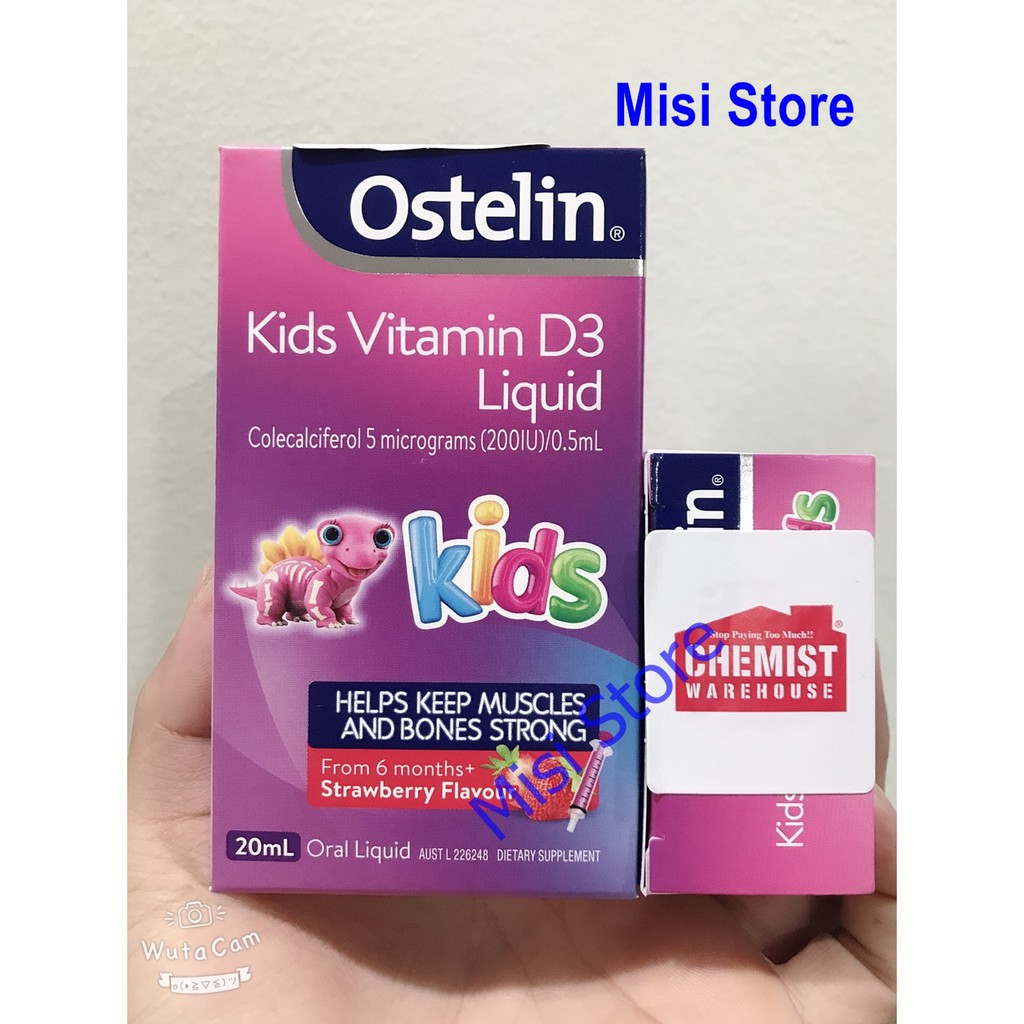 (Tem Chemist) Ostelin Vitamin D Liquid, bổ sung Vitamin D3 cho bé từ sơ sinh