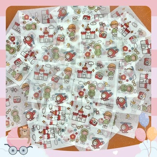 Sticker trong suốt vuông mini trang trí (F3C05)