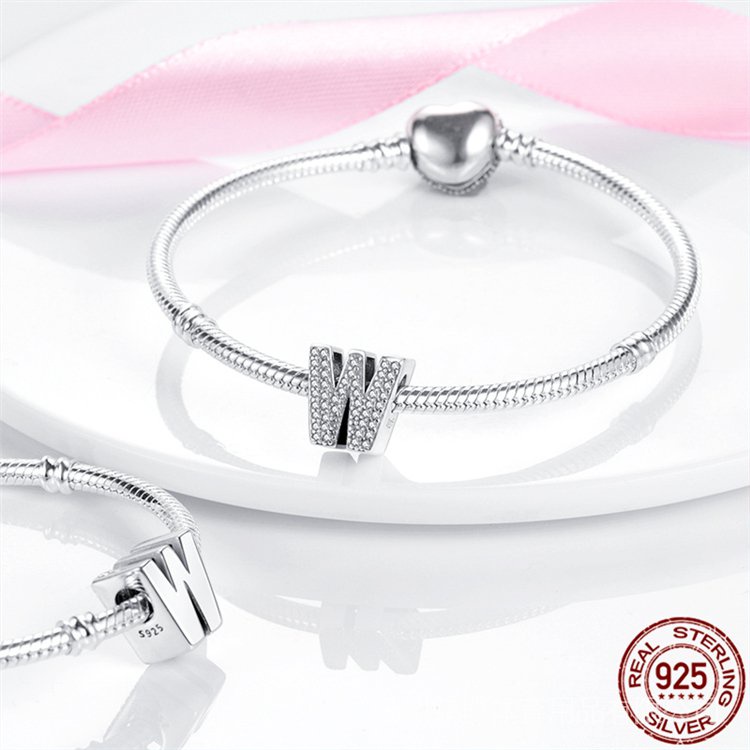Charm tên chữ cái A-Z Pandach bạc sterling 925 Pandora 100% chính hãng cho mặt vòng tay