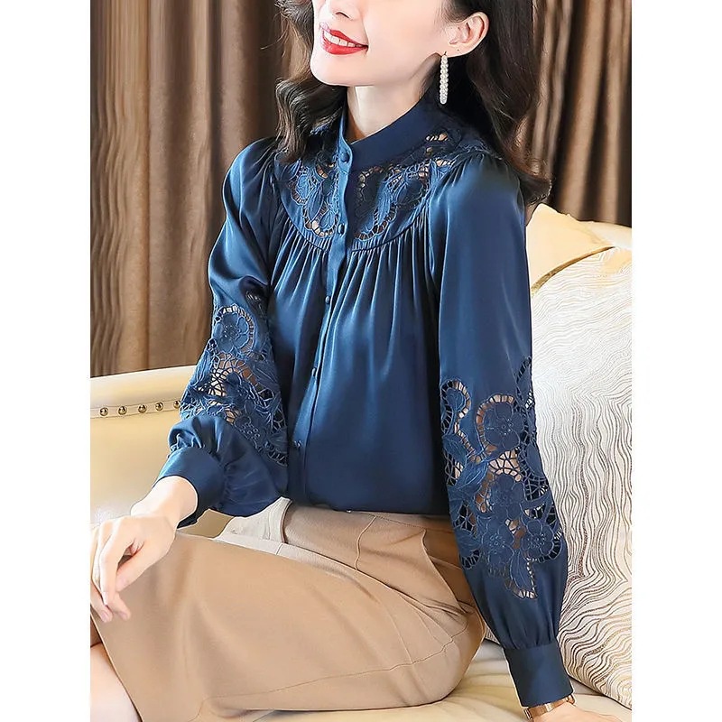 Áo Sơ Mi Dài Tay Thêu Họa Tiết Thời Trang Cho Nữ