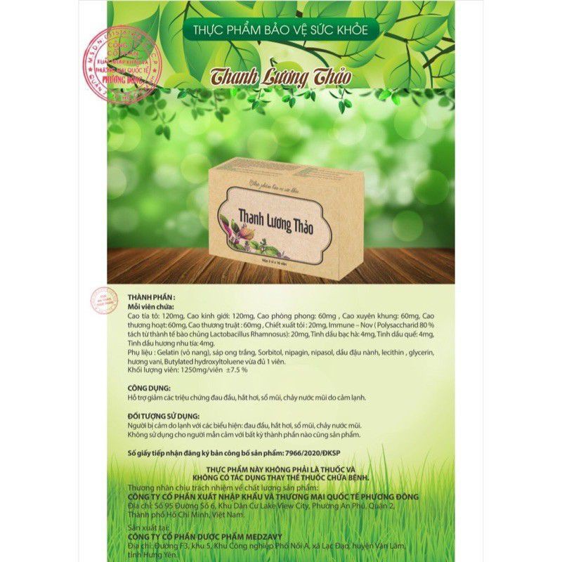 Thanh Lương Thảo Cửa Sổ Vàng Nguyễn Duy Cương Hỗ Trợ Giảm Các Triệu Chứng Do Cảm Lạnh