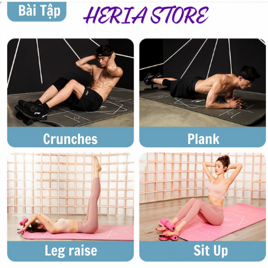 Dụng cụ tập cơ bụng, tập Gym tại nhà, Dụng cụ tập bụng thể thao có đệm chân Heria Store