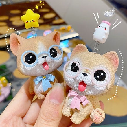 Mô hình trang trí bàn học bàn làm việc xe hơi thú cưng chó mèo dễ thương cute